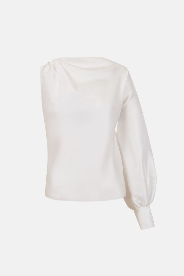 Blusa blanca asimétrica