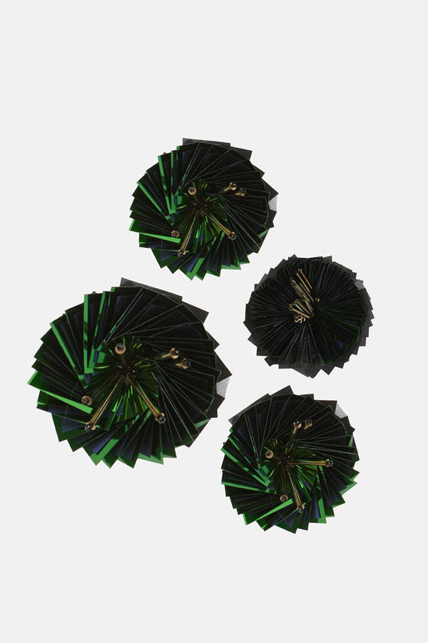 Set of four green gorgera flowers