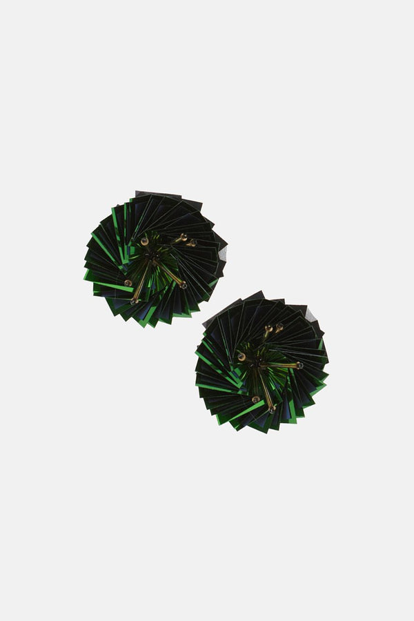 Set of two green gorgera flowers